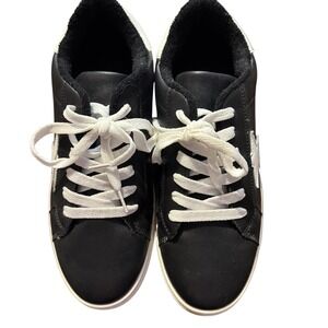Portland Shoes Mens‎ Size 7.5 Black White Star Low Top Casual Sneakers Comfort